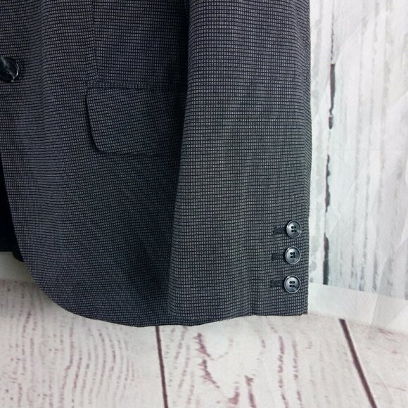 JM Collection Women Size 18 Dark Gray Check 2 Button Lined Suit Blazer - Picture 7 of 14